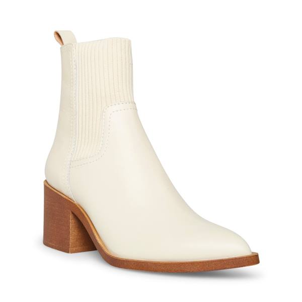 Steve Madden Abriel Bone Lær Ankelstøvletter Dame Beige | SM-158ZO