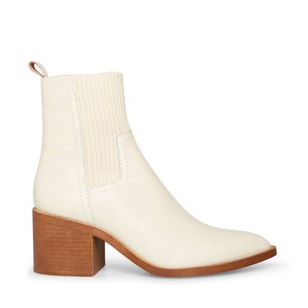 Steve Madden Abriel Bone Lær Ankelstøvletter Dame Beige | SM-158ZO