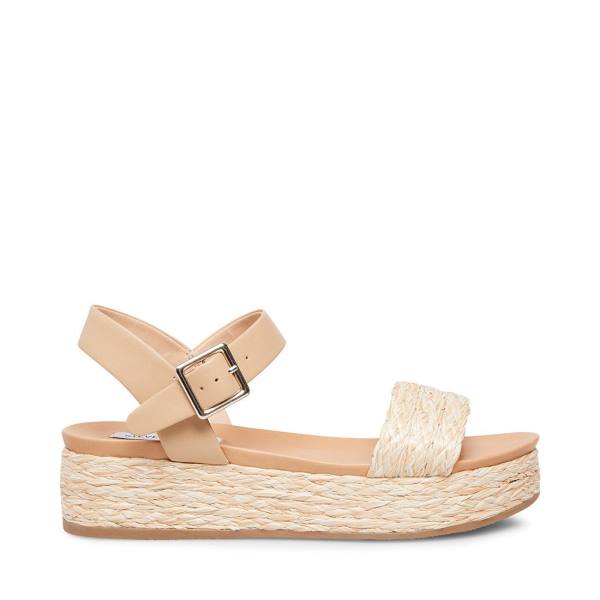 Steve Madden Accord Natural Raffia Sandaler Dame Beige | SM-168RL