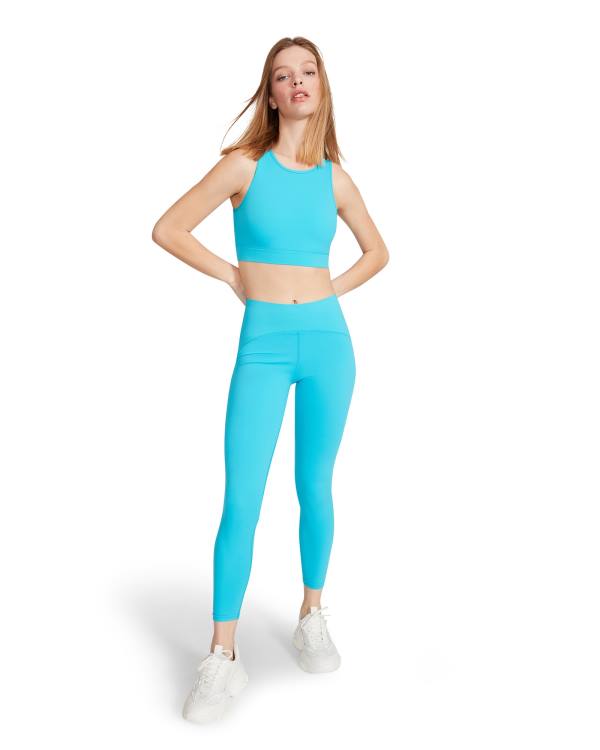 Steve Madden Active Turquoise Leggings Dame Turkis | SM-485UH