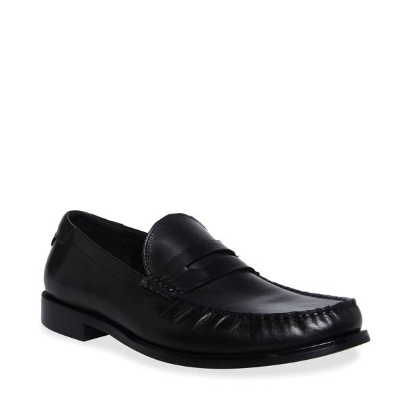 Steve Madden Adan Lær Pensko Herre Svarte | SM-579DP