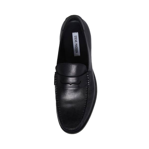 Steve Madden Adan Lær Pensko Herre Svarte | SM-579DP