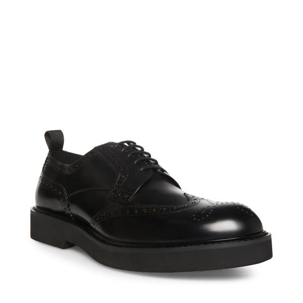 Steve Madden Adrick Lær Pensko Herre Svarte | SM-570WM