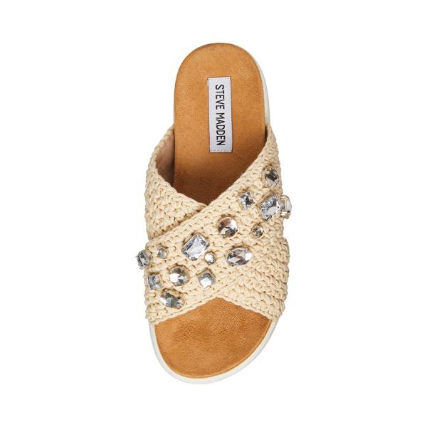 Steve Madden Amandy Natural Sandaler Dame Beige Multicolor | SM-524HJ