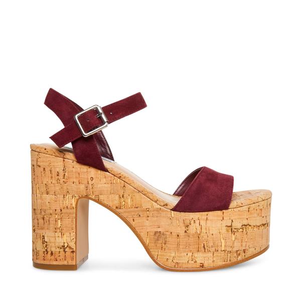 Steve Madden Amarissa Burgundy Semsket Skinn Heel Høye Hæler Dame Burgunder | SM-713EV