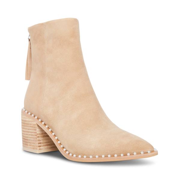 Steve Madden Aquarius Tan Semsket Skinn Ankelstøvletter Dame Brune | SM-018ZC