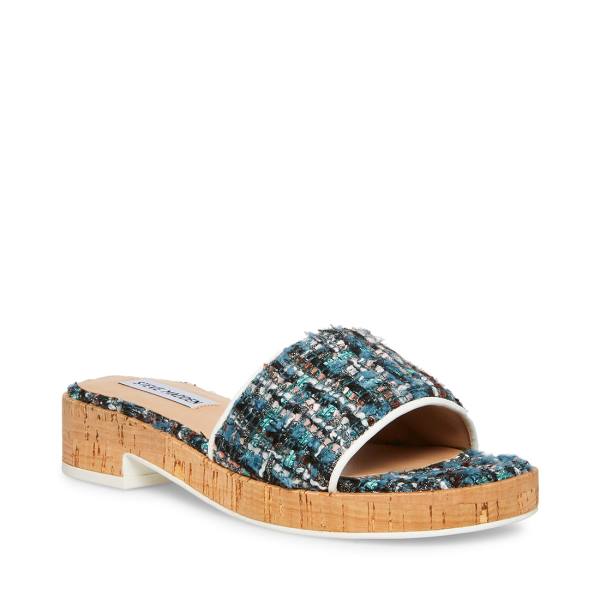 Steve Madden Aria Teal Sandaler Dame Turkis Multicolor | SM-326BM