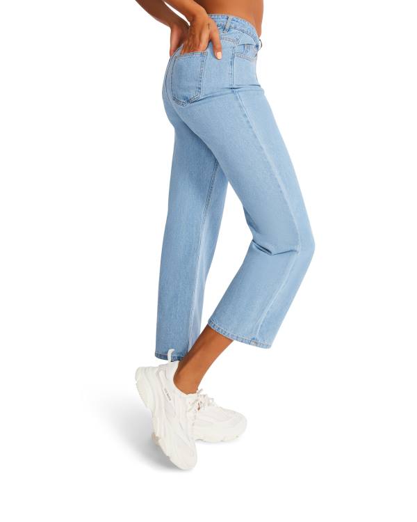 Steve Madden Asymmetrical Boyfriend Jean Bukser Dame Blå | SM-198FV