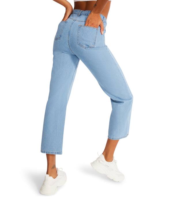 Steve Madden Asymmetrical Boyfriend Jean Bukser Dame Blå | SM-198FV