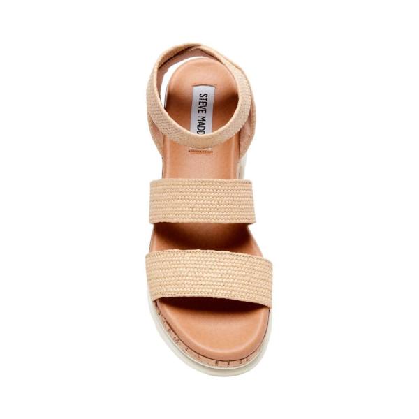 Steve Madden Bandi Natural Raffia Sandaler Dame Beige | SM-952WM