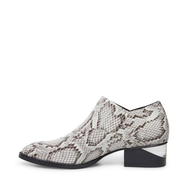 Steve Madden Barnett Snake Ankelstøvletter Dame Svarte Hvite Slangeprint | SM-310MU