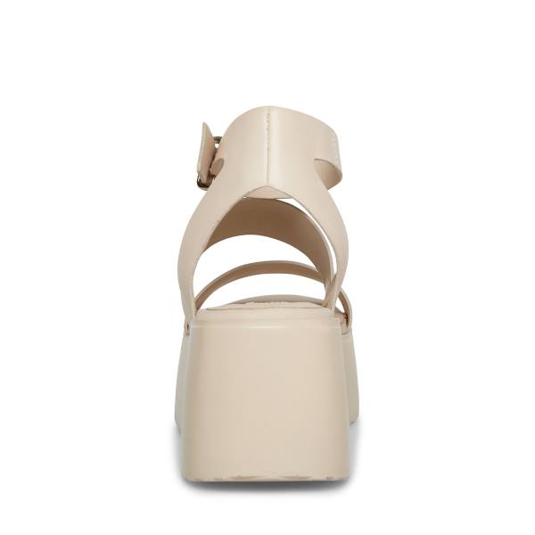 Steve Madden Bay Natural Lær Sandaler Dame Beige | SM-247ZT