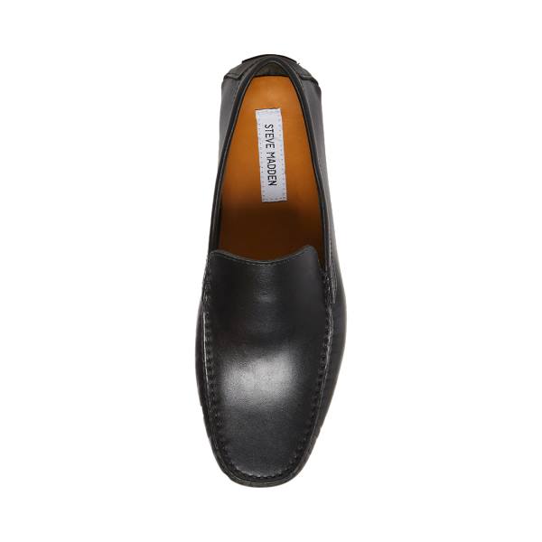 Steve Madden Bergamo Lær Loafers Herre Svarte | SM-394SV