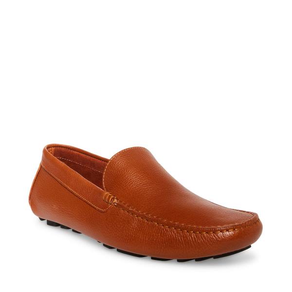 Steve Madden Bergamo Tan Lær Loafers Herre Brune | SM-210DF