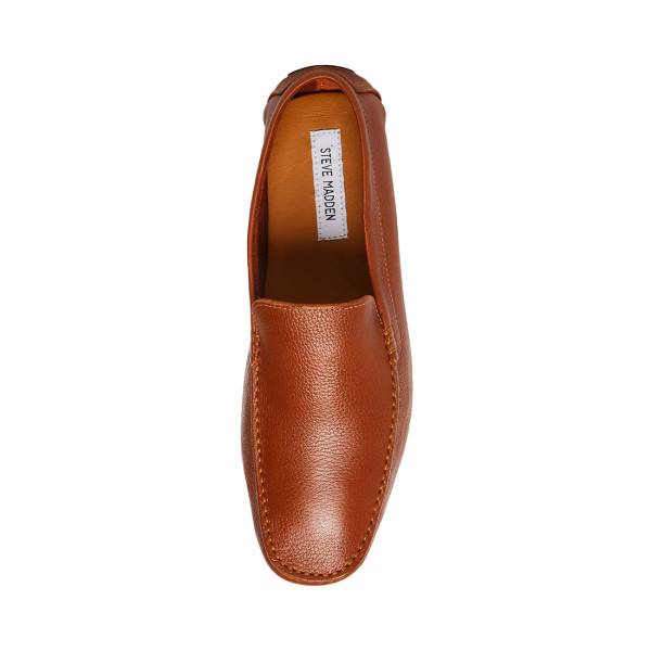 Steve Madden Bergamo Tan Lær Loafers Herre Brune | SM-210DF