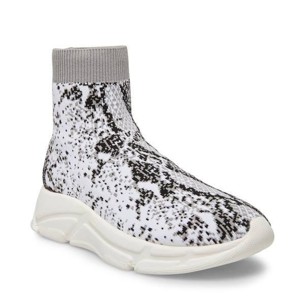 Steve Madden Bitten Snake Joggesko Dame Hvite Slangeprint | SM-279RC