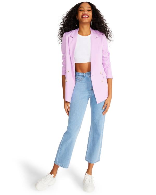 Steve Madden Boyfriend Blazer Jakke Dame Lilla | SM-704PU