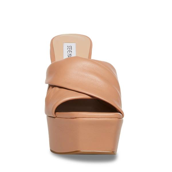 Steve Madden Brianna Tan Lær Sandaler Dame Brune | SM-574HW