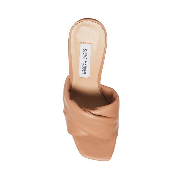 Steve Madden Brianna Tan Lær Sandaler Dame Brune | SM-574HW