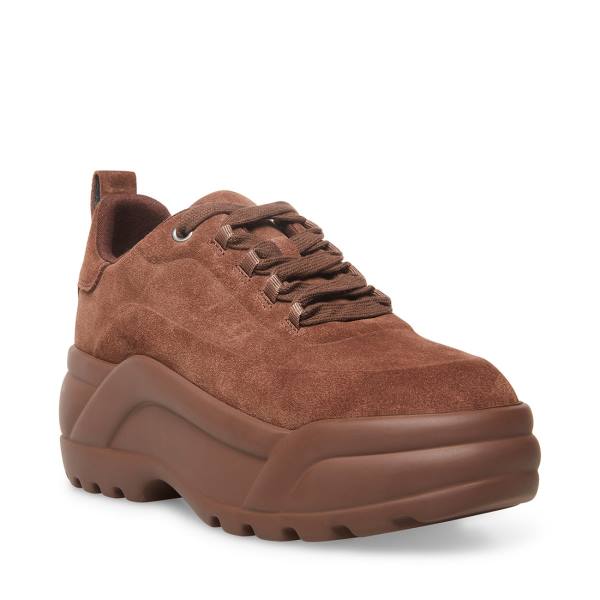 Steve Madden Briggs Semsket Skinn Joggesko Dame Brune | SM-182EY