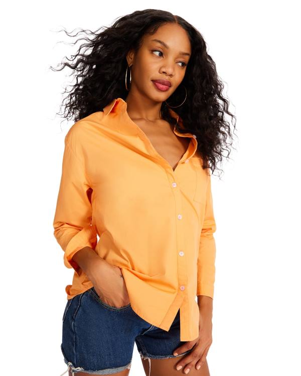 Steve Madden Bright Button Down Topper Dame Oransje | SM-921UJ