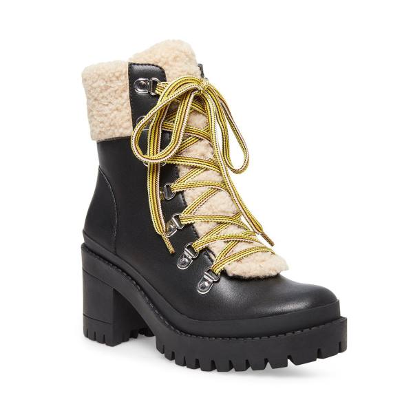 Steve Madden Bundleup Lær Ankelstøvletter Dame Svarte | SM-531FI