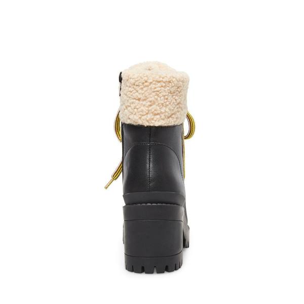 Steve Madden Bundleup Lær Ankelstøvletter Dame Svarte | SM-531FI