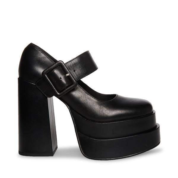 Steve Madden Carly Lær Heel Høye Hæler Dame Svarte | SM-865QU