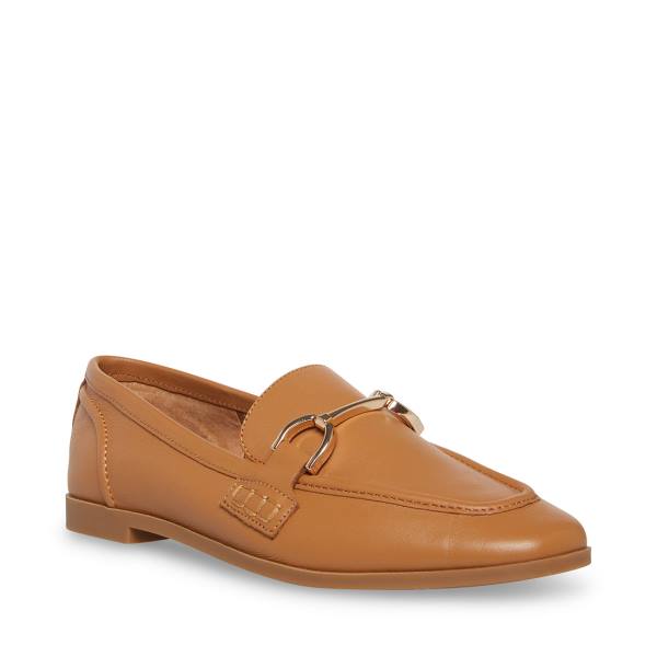 Steve Madden Carrine Cognac Lær Flate Sko Dame Brune | SM-573VE