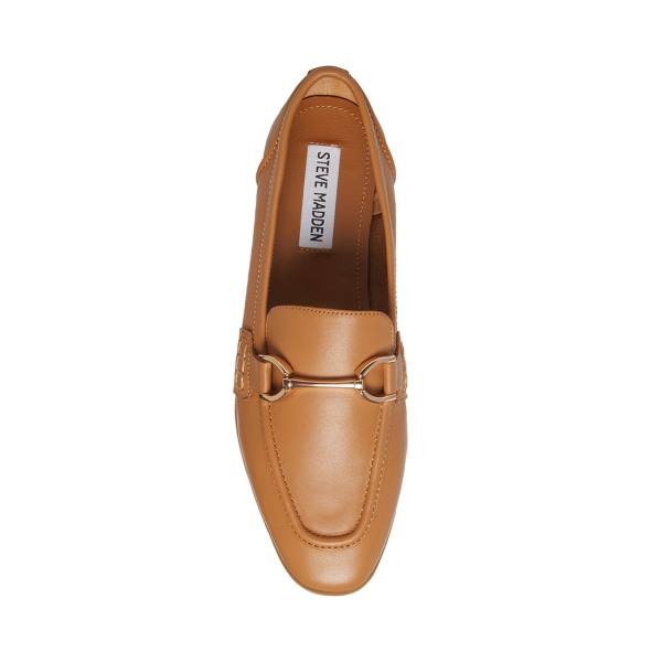 Steve Madden Carrine Cognac Lær Flate Sko Dame Brune | SM-573VE