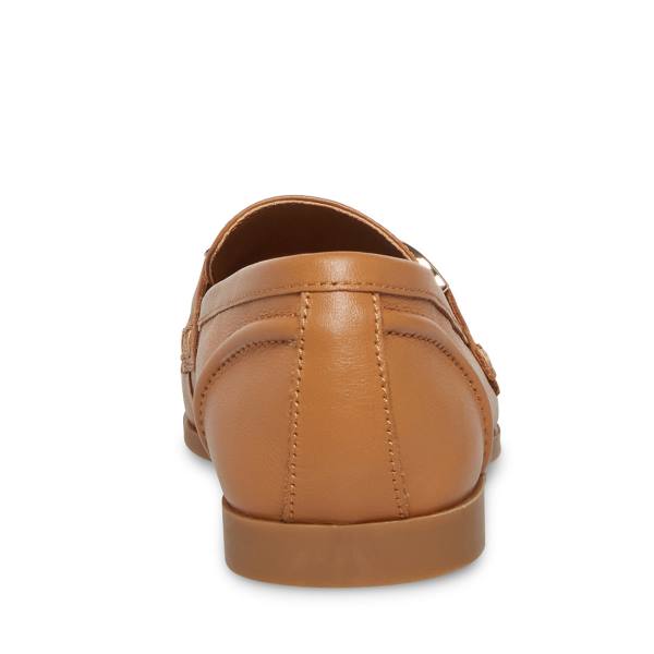 Steve Madden Carrine Cognac Lær Flate Sko Dame Brune | SM-573VE