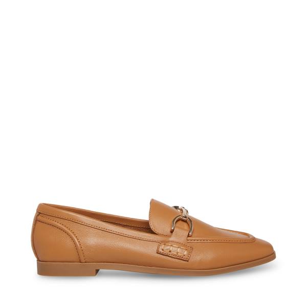 Steve Madden Carrine Cognac Lær Flate Sko Dame Brune | SM-573VE