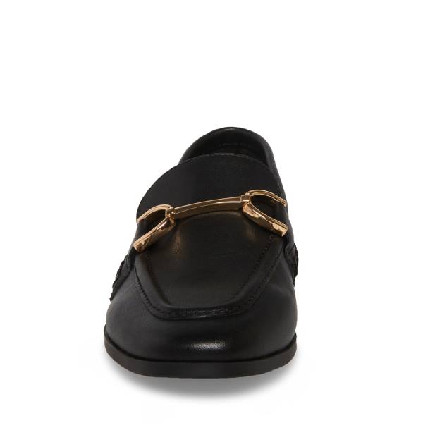 Steve Madden Carrine Lær Flate Sko Dame Svarte | SM-364QI