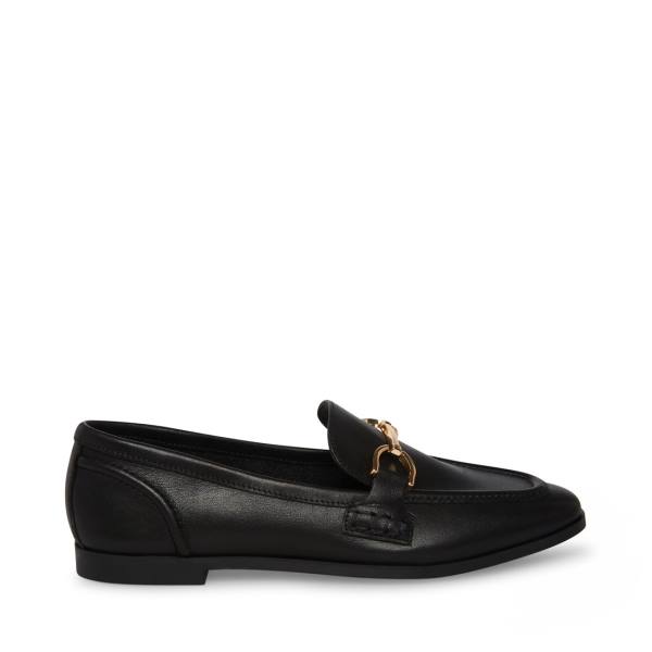 Steve Madden Carrine Lær Flate Sko Dame Svarte | SM-364QI