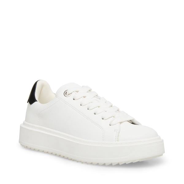 Steve Madden Catcher Joggesko Dame Hvite Svarte | SM-294BZ