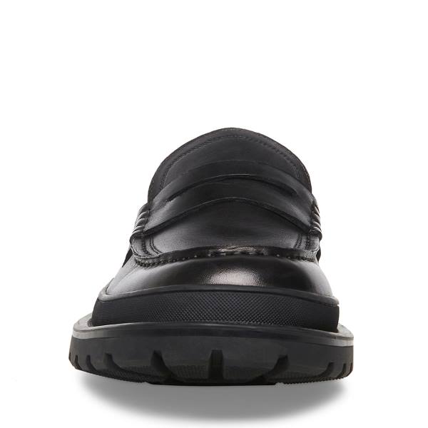 Steve Madden Charles Lær Loafers Herre Svarte | SM-241BG