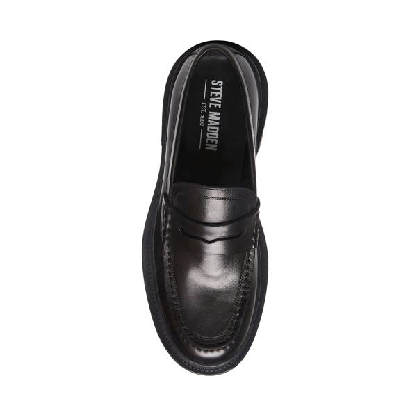 Steve Madden Charles Lær Loafers Herre Svarte | SM-241BG