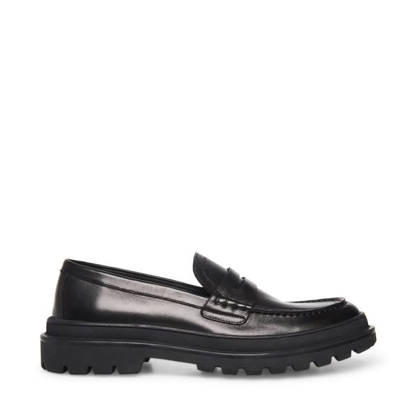 Steve Madden Charles Lær Loafers Herre Svarte | SM-241BG