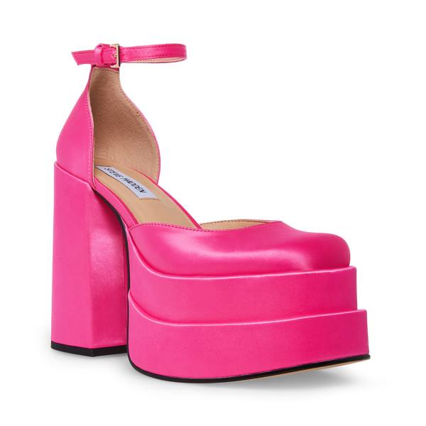 Steve Madden Charlize Satin Heel Høye Hæler Dame Rosa | SM-432DY