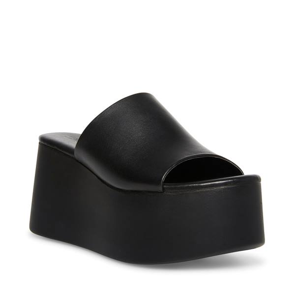 Steve Madden Christa Lær Sandaler Dame Svarte | SM-510KP