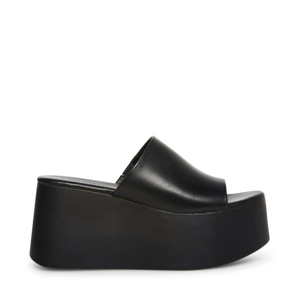 Steve Madden Christa Lær Sandaler Dame Svarte | SM-510KP