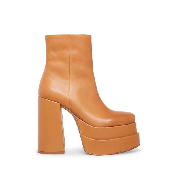 Steve Madden Cobra Tan Lær Ankelstøvletter Dame Brune | SM-182XO