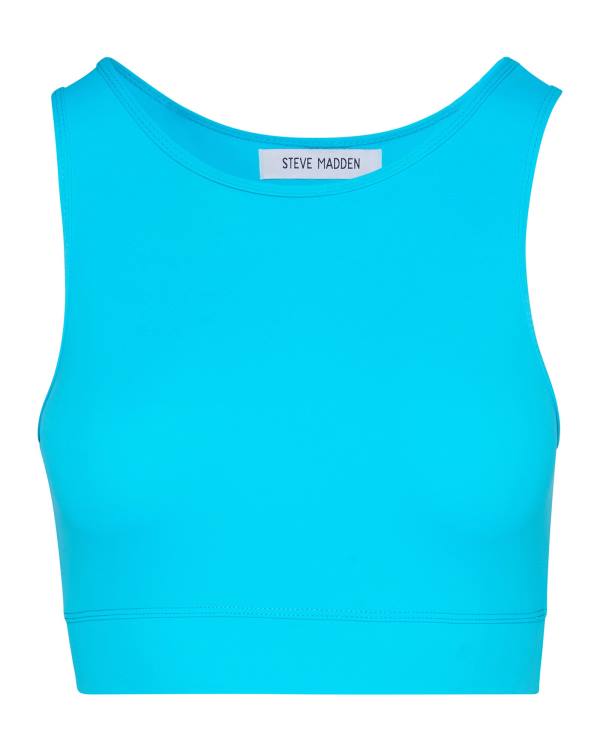 Steve Madden Cropped Active Tank Turquoise Topper Dame Turkis | SM-514WN