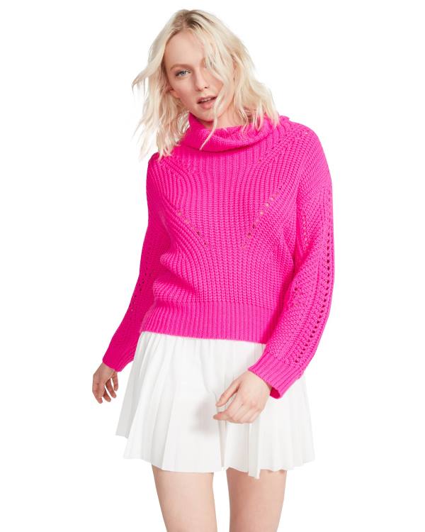 Steve Madden Cross Back Turtleneck Genser Topper Dame Rosa | SM-620CN