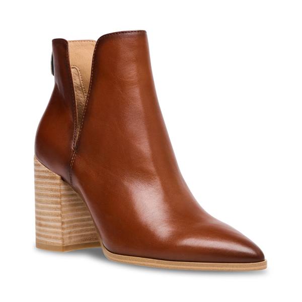 Steve Madden Darryn Cognac Lær Ankelstøvletter Dame Brune | SM-506KS