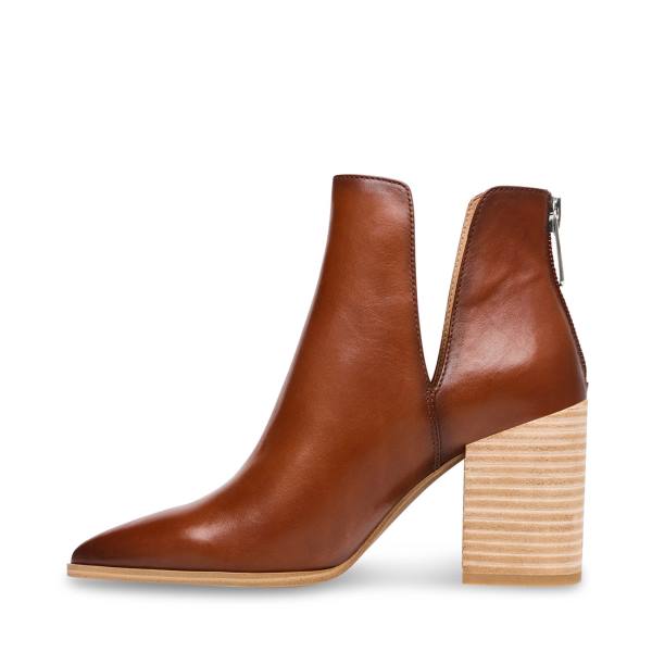 Steve Madden Darryn Cognac Lær Ankelstøvletter Dame Brune | SM-506KS