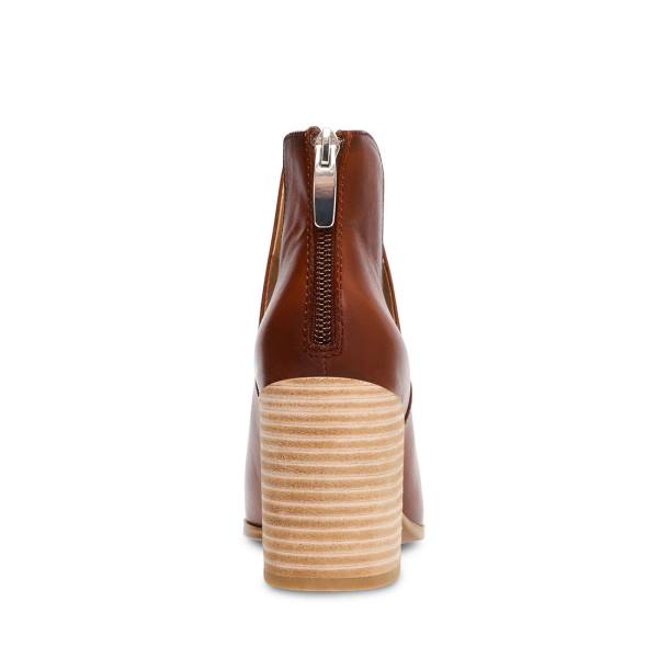 Steve Madden Darryn Cognac Lær Ankelstøvletter Dame Brune | SM-506KS