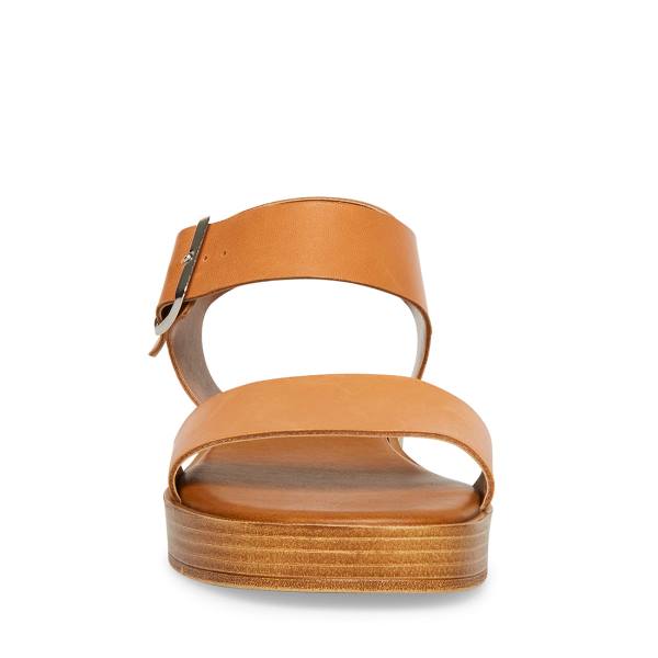 Steve Madden Destined Tan Lær Sandaler Dame Brune | SM-415GL