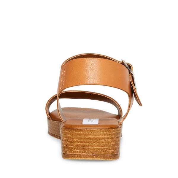 Steve Madden Destined Tan Lær Sandaler Dame Brune | SM-415GL