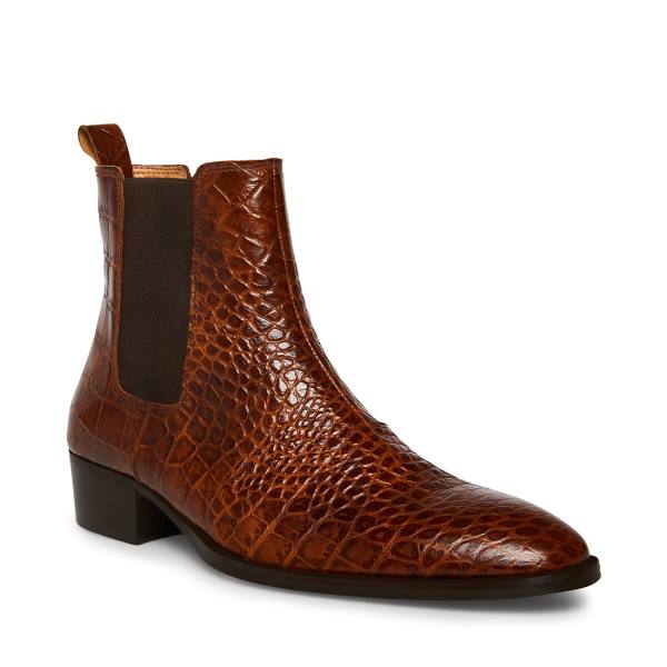 Steve Madden Dex-c Crocodile Ankelstøvletter Herre Brune | SM-098IC